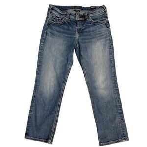 Silver Jeans Suki Low Capri Super Stretch Womens 28x22 Medium Wash Denim
